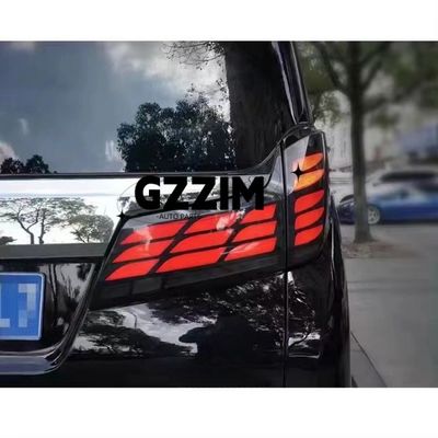 Black Red Abs Plastic Car Led Tail Lights For Alphard 2015-2022 Update To 2024