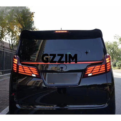 Black Red Abs Plastic Car Led Tail Lights For Alphard 2015-2022 Update To 2024