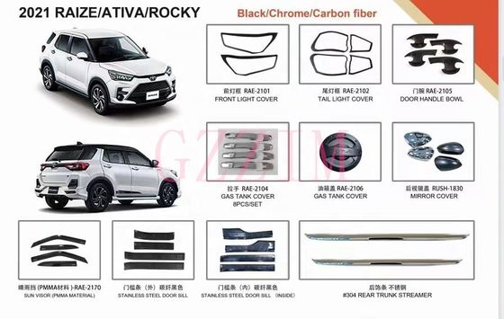 Car Door Handle Bowl Cover Light Cover Full Set auto Body Kit For Toyota Raize / Ativa / Rocky 2021