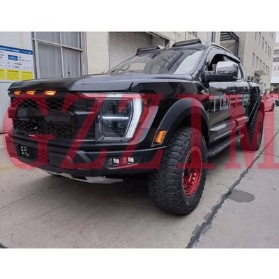 F150 Ford Ranger Raptor Style Body Kit With Fender Flares Black