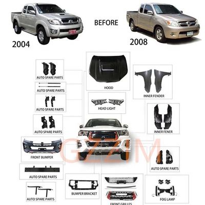 toyota car front facelift kit car upgrade kit for hilux vigo to hilux rocco 2016 2017 2018