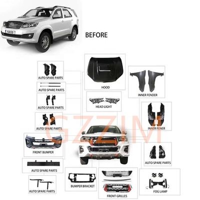 toyota car front facelift kit car upgrade kit for hilux vigo to hilux rocco 2016 2017 2018