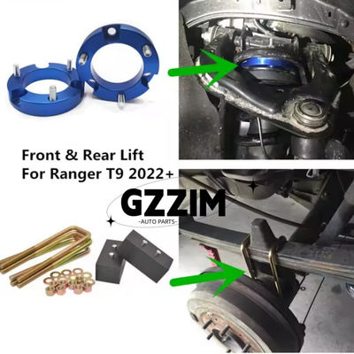 Ford Ranger 2023 T9 4x4 Off Road Leveling Lift Kit 2" Front Shock Spacer Rear Aluminum Block