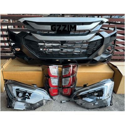 Black Plastic Tail Lamp Front Body Kit For Isuzu DMAX 2021 To 2024