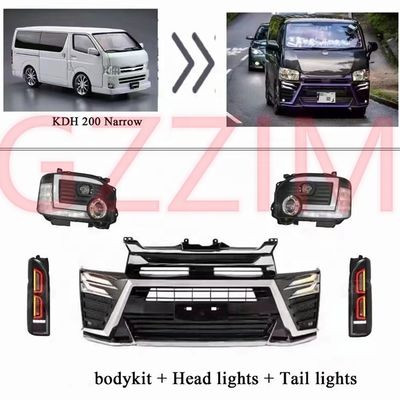 Akcesoria samochodowe zestaw nadwozia samochodu z przodu zestaw modernizacji facelift dla toyota hiace KDH 200 narrow 2014-2018